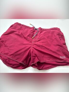 Hugo Boss HUGO Mens Red Swim Trunks Shorts Size L Large A020626